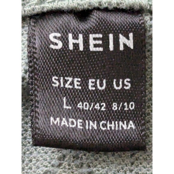 SHEIN Womens Maternity LS Autumn Ribbed Knit Shirt Green Large Polyester Blend - Picture 5 of 6